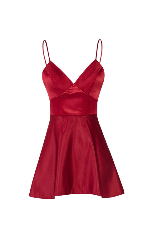 Falu Red Corset Flare Mi̇ni̇ Dress